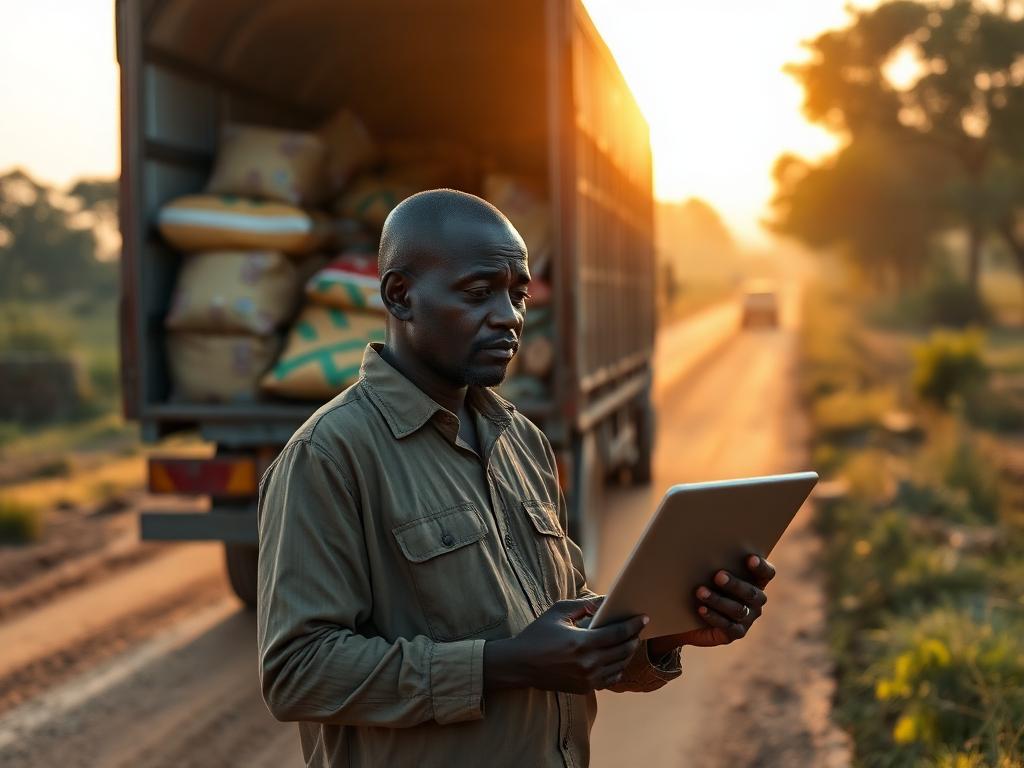 Kenyan logistics distributor with delivery truck
